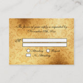 Vintage Gold Monogram RSVP Karte (Rückseite)