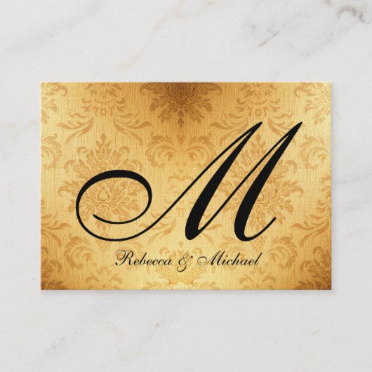 Vintage Gold Monogram RSVP Karte (Vorderseite)