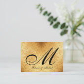 Vintage Gold Monogram RSVP Karte (Stehend Vorderseite)