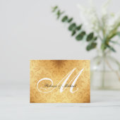 Vintage Gold Monogram RSVP Karte (Stehend Vorderseite)