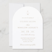 Vintage-Gold-Monogramm klassische moderne Hochzeit