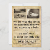 vintage gold Newspaper Pregnancy Announcement Ankündigung (Rückseite)