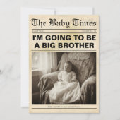 vintage gold Newspaper Pregnancy Announcement Ankündigung (Vorderseite)