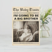 vintage gold Newspaper Pregnancy Announcement Ankündigung (Stehend Vorderseite)
