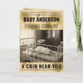 vintage gold Newspaper Pregnancy Announcement Einladung (Rückseite)