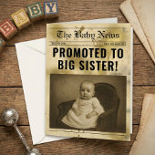 vintage gold Newspaper Pregnancy Announcement Karte