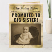 vintage gold Newspaper Pregnancy Announcement Karte (Vorderseite)