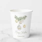 Vintage Gold Ornament Christmas Pappbecher (Rückseite)