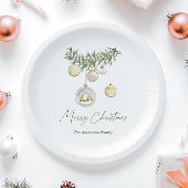 Vintage Gold Ornament Christmas Pappteller