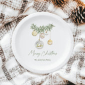 Vintage Gold Ornament Christmas Pappteller