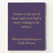 Vintage Gold Poppy & Fern Dark Botanical Journal Notizblock (Rückseite)