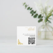Vintage Gold QR-Code Begleitkarte (Stehend Vorderseite)