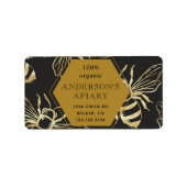 Vintage Gold Queen Bee Apiary Rücksendeadresse Adressaufkleber (Vorne)