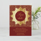 Vintage Gold-Save the Date Einladung (Stehend Vorderseite)