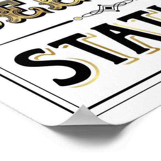 Vintage Gold-SELFIE-STATION-Beschriftung Poster (Ecke)