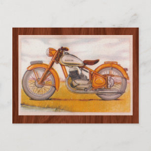 Vintage-Gold-Socovel-Motorrad-Druck Postkarte