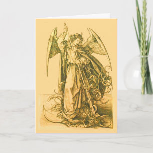 Vintage Gold St. Michael der Erzengel katholisch Karte