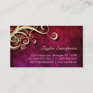 Vintage Gold Swirl Business Card Visitenkarte