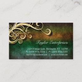 Vintage Gold Swirl Business Card Visitenkarte
