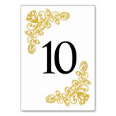Vintage Gold-Tabelle 10 Tischnummer (Rückseite)