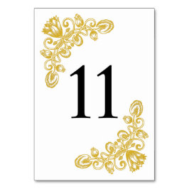 Vintage Gold-Tabelle 11 Tischnummer