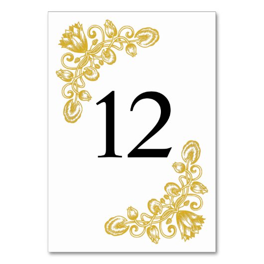 Vintage Gold-Tabelle 12 Tischnummer (Vorderseite)