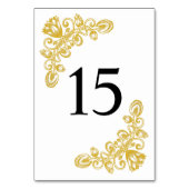Vintage Gold-Tabelle 15 Tischnummer (Rückseite)