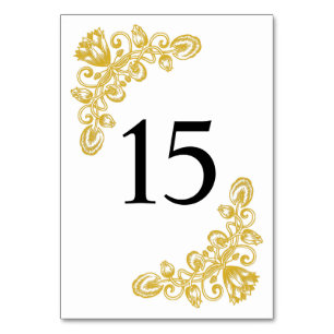 Vintage Gold-Tabelle 15 Tischnummer