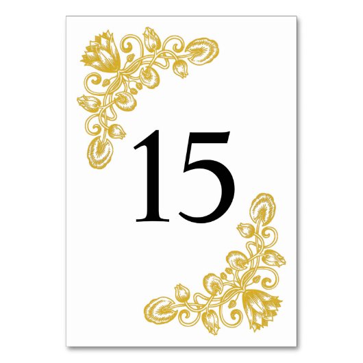 Vintage Gold-Tabelle 15 Tischnummer (Vorderseite)