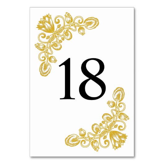 Vintage Gold-Tabelle 18 Tischnummer (Vorderseite)