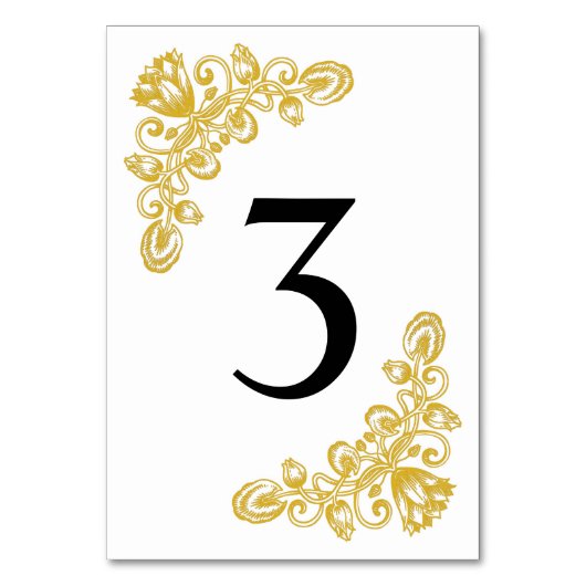 Vintage Gold-Tabelle 3 Tischnummer (Vorderseite)