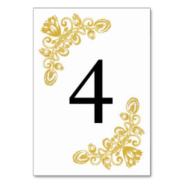 Vintage Gold-Tabelle 4 Tischnummer