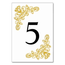 Vintage Gold-Tabelle 5 Tischnummer