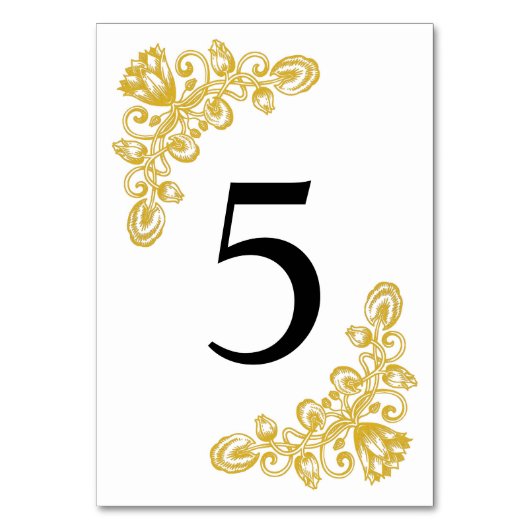 Vintage Gold-Tabelle 5 Tischnummer (Vorderseite)