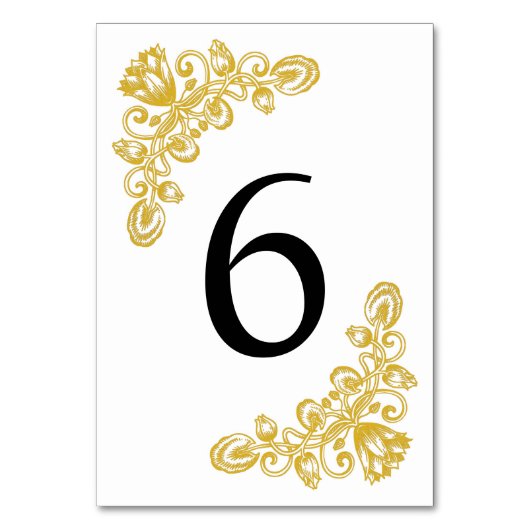 Vintage Gold-Tabelle 6 Tischnummer (Vorderseite)