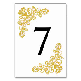 Vintage Gold-Tabelle 7 Tischnummer