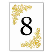 Vintage Gold-Tabelle 8 Tischnummer (Rückseite)