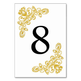 Vintage Gold-Tabelle 8 Tischnummer