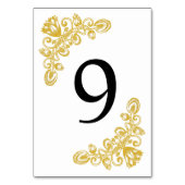 Vintage Gold-Tabelle 9 Tischnummer (Rückseite)