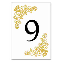 Vintage Gold-Tabelle 9 Tischnummer