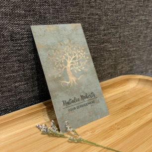 Vintage Gold Tree Wellness & Spa Therapie Bronze Visitenkarte