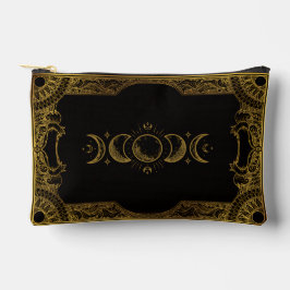 Vintage Gold Verzierte Himmlische Mondphasen Zubehörtasche