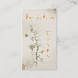 Vintage Gold Watercolor Fresh Honey Business Card Visitenkarte