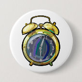 Vintage-Gold-Wecker Retro-Zeitmesser Button (Vorderseite)
