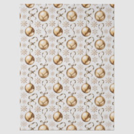 Vintage Gold & White Weihnachtsbälle & Schneeflock Seidenpapier