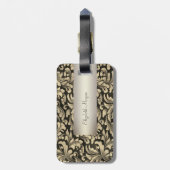 Vintage Gold-Wirbel Gepäckanhänger (Rückseite vertikal)