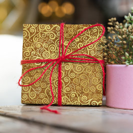 Vintage Gold Wirbel Muster Klasse Abstrakt Brown Geschenkpapier