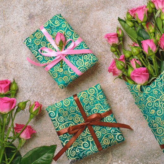 Vintage Gold Wirbel Muster Luxury Boho Klasse Seidenpapier