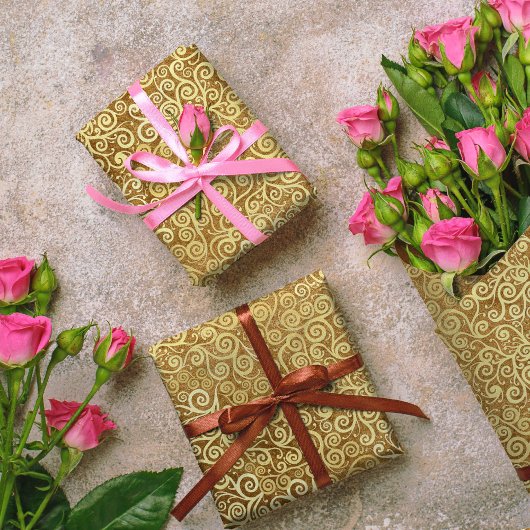 Vintage Gold Wirbel Muster Luxury Boho Klasse Seidenpapier