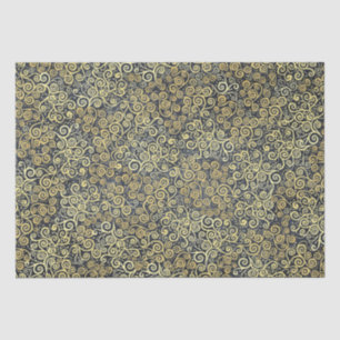 Vintage Gold Wirbel Muster Luxus Holzkohle Grau Seidenpapier